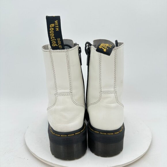 Dr. Martens Jadon Men Size 7 White Leather Yellow Stich 8 Hole Platform Boot - Picture 5 of 11